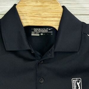 Nike PGA Golf Rugby‎ Polo Black Dri Fit Performance Mens Size Small